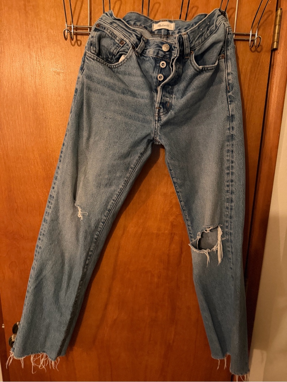 Madewell Light Blue Distressed Ankle Jeans